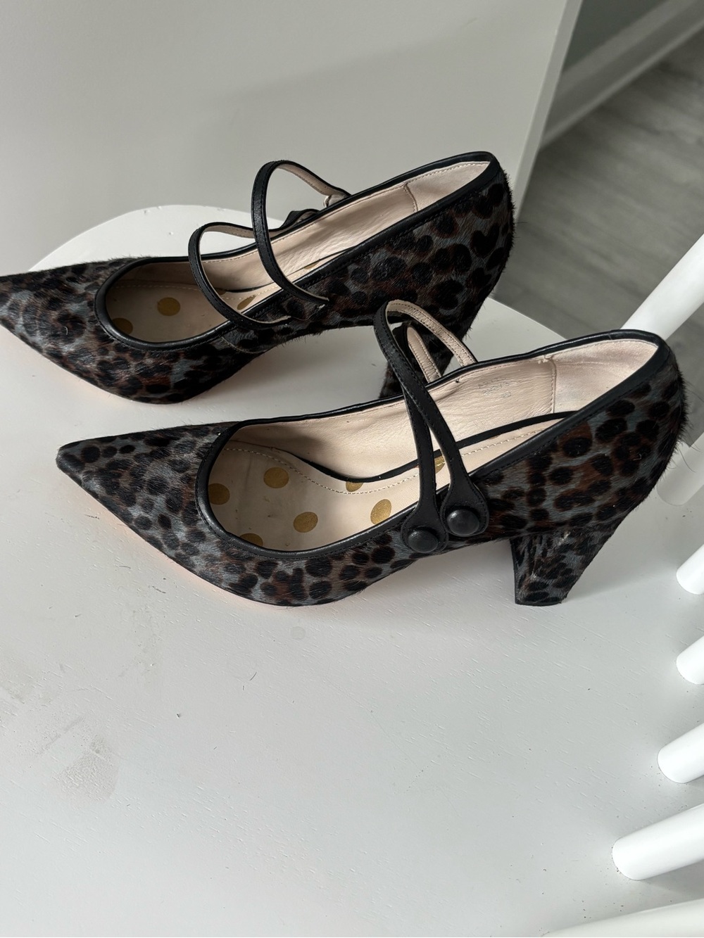 Boden Leopard-Print Mary Jane Pumps - Black, Brown